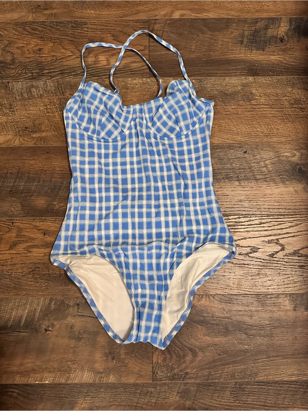 Blue Gingham One-Piece Swimsuit - Picture 5 of 6
